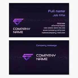 Purple Business Card Template with Dots