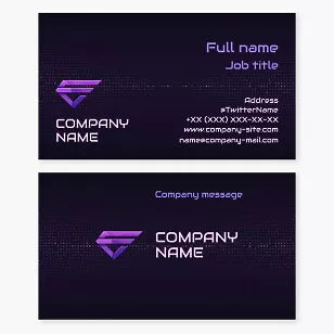 Purple Business Card Template with Dots