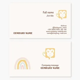 Business card template "Monkey. Children's games. Children's toys. Children's courses"