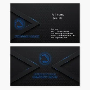 Business card template. Wolf