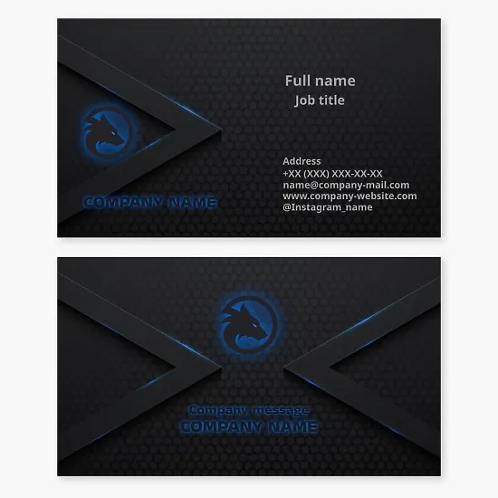 Business card template. Wolf