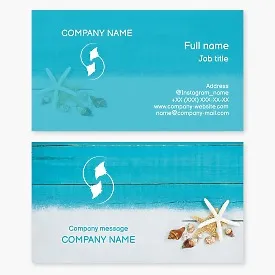 Business card template Sea souvenirs, Stingrays, Letter S