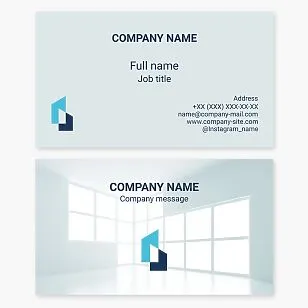 Business card template. Construction and finishing works.