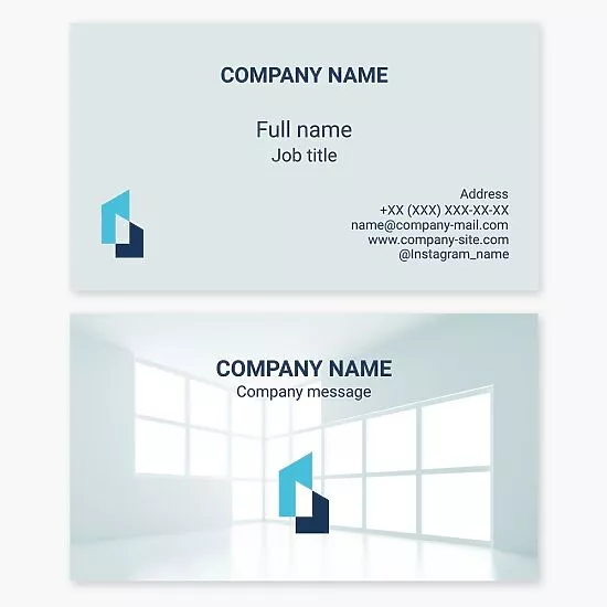 Business card template. Construction and finishing works.