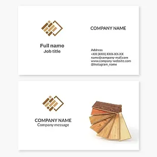 Business card template. Floor coverings: laminate, parquet, board.