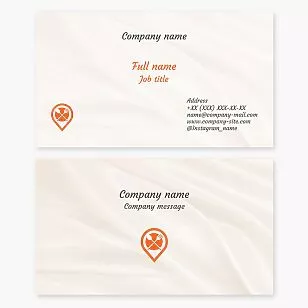 Cutlery Location Logo | Restaurant Business Card Template