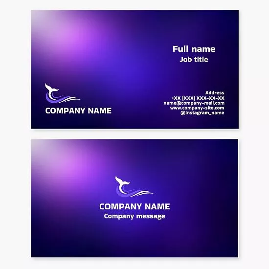 Abstract Whale Business Card Template