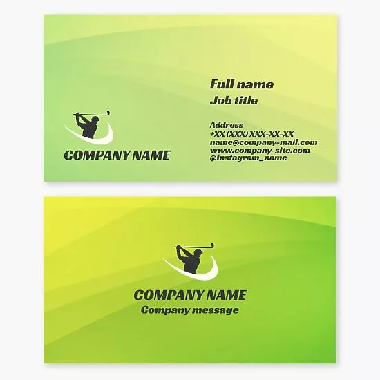 Golf Club Golfer Business Card Template