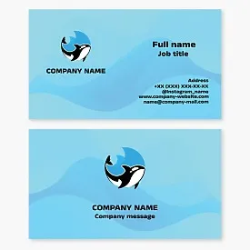 Orca Business Card Template, Beach Services & Entertainment