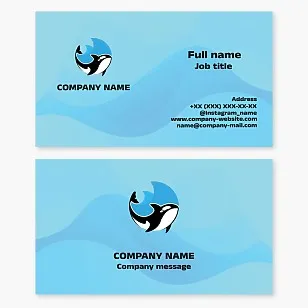 Orca Business Card Template, Beach Services & Entertainment