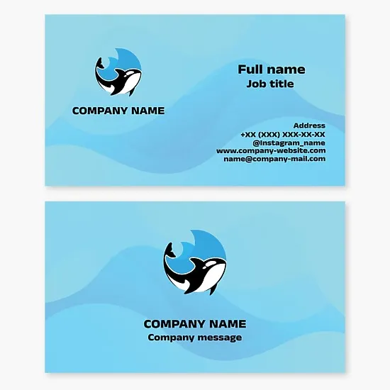 Orca Business Card Template, Beach Services & Entertainment