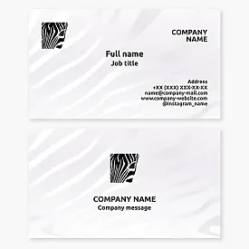 Business card template. Zoo, menagerie. Zebra.