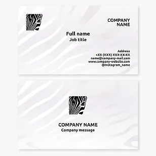 Business card template. Zoo, menagerie. Zebra.