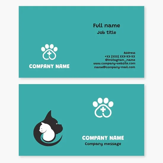 Business card template Veterinary clinic