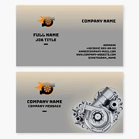 Business card template. Production and repair of turbo equipment.