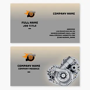 Business card template. Production and repair of turbo equipment.