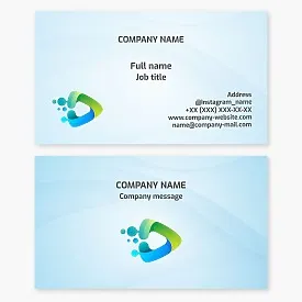 Business card template with abstract play button. Video content. Video studio. Film studio.