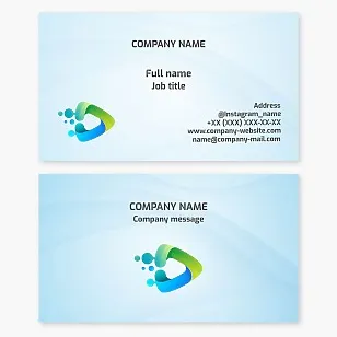 Business card template with abstract play button. Video content. Video studio. Film studio.