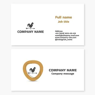 Business card template. Abstract. Weather vane, location icon. Marketing, advertising agency.