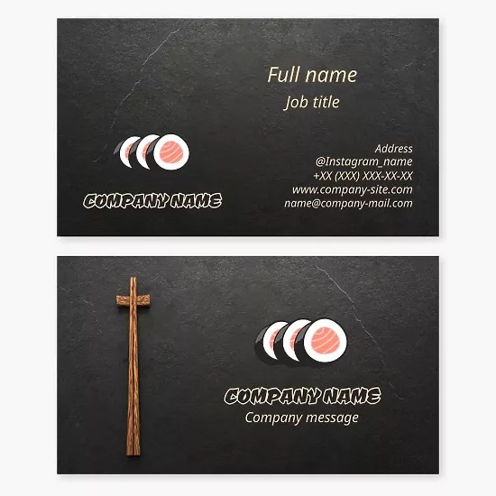 Sushi business card template