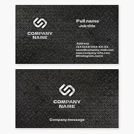 Diamond Plate Metal Business Card Template