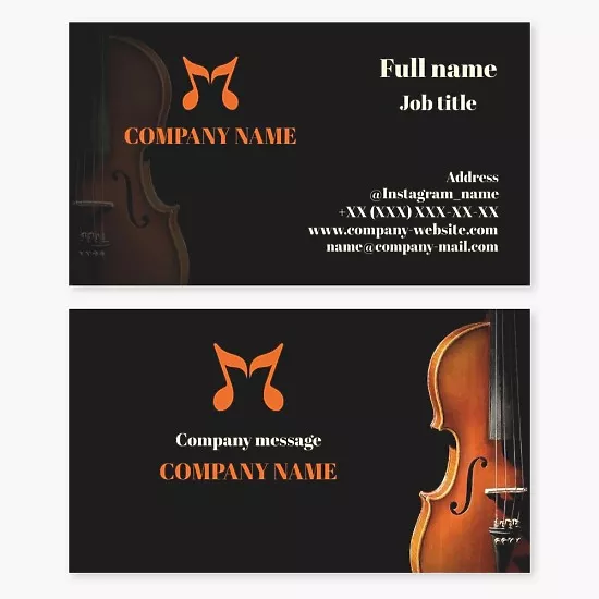 Music business card template