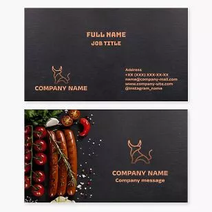 Bull Logo | Restaurant Business Card Template