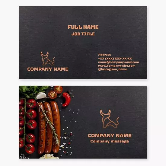 Bull Logo | Restaurant Business Card Template