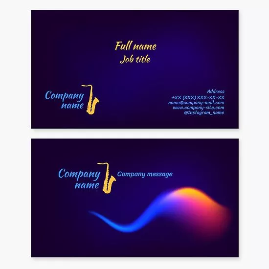 Saxophone Player Jazz Club Business Card Template