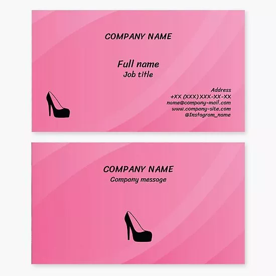 Women's Shoe Store Fashion Business Card Template