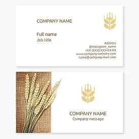 Wheat Stalk Business Card Template. Trident