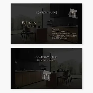 Business card template. Interior design. Custom furniture manufacturing.