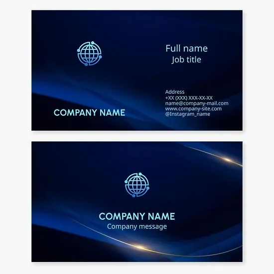 Business card template. Global technologies. Global communications and networking. Technology and innovation. Brand.