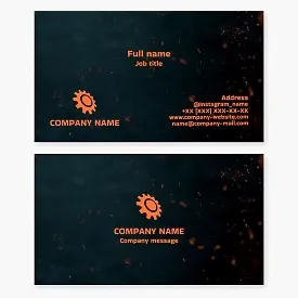 Business card template. Procurement production. Foundry services. Gear casting.