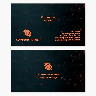 Business card template. Procurement production. Foundry services. Gear casting.