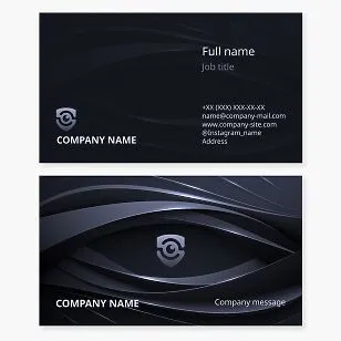 Business card template. CCTV systems. Eye, lens, shield.