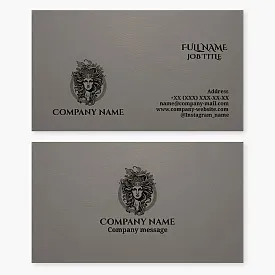 Business card template. Abstract. Gorgon. A symbol of protection, fortitude, and strength in the face of danger.