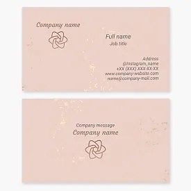 Business card template for a beauty salon. Makeup. Powder. Flower.