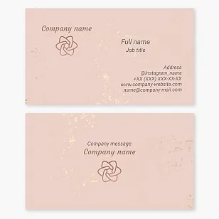 Business card template for a beauty salon. Makeup. Powder. Flower.