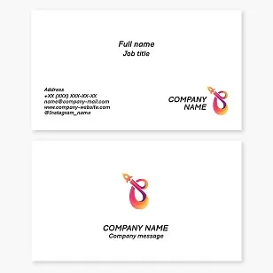 A space rocket ship business card template in a childish style. Educational and educational courses for children. Letter B.