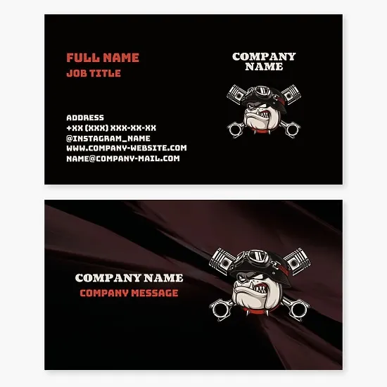 Business card template Automotive and motorcycle repair