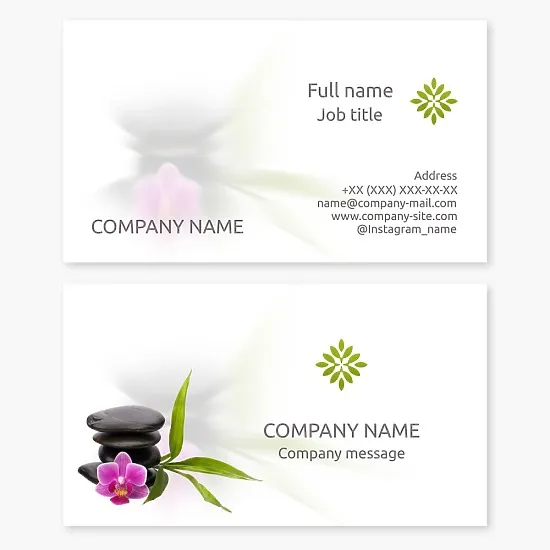 Business card template. Spa treatments.