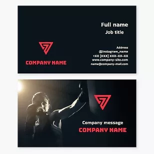 Business card template Abstract. Boxing.