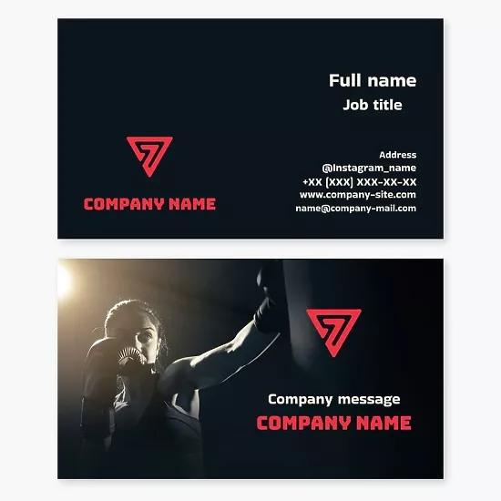 Business card template Abstract. Boxing.