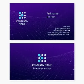 Network business card template. Partnership. Information technology.
