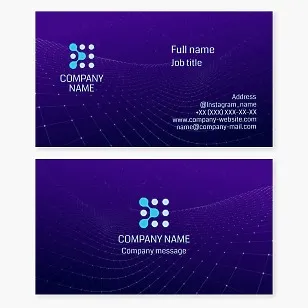 Network business card template. Partnership. Information technology.