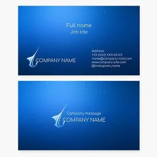 Business card template. Sport fishing. Commercial fishing. Fishing tackle store. Fishing hook, fish.