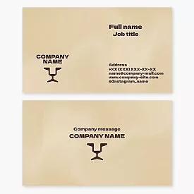 Business card template with the "Large Predatory Cat" logo. Sandy background. Shot glass, bar.