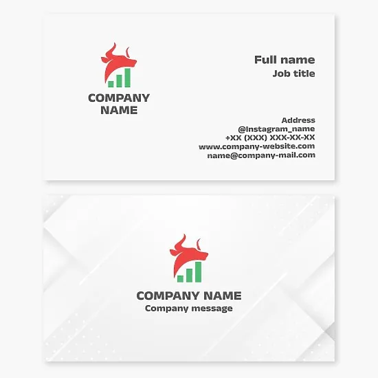 Bull Market Logo | Stock Broker Business Card Template | Stock Exchange.