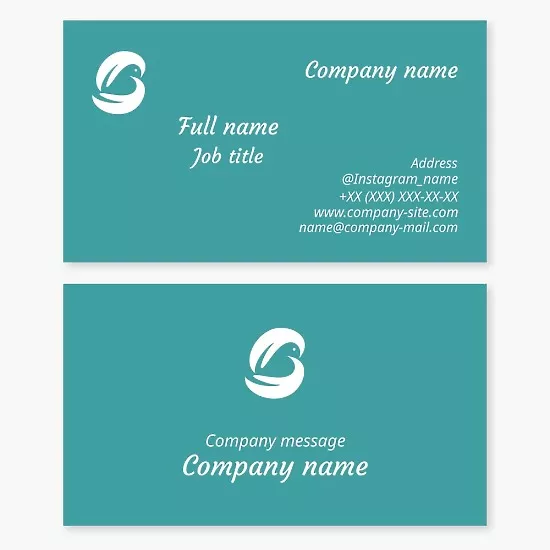 Business card template Charitable foundation. Pigeon